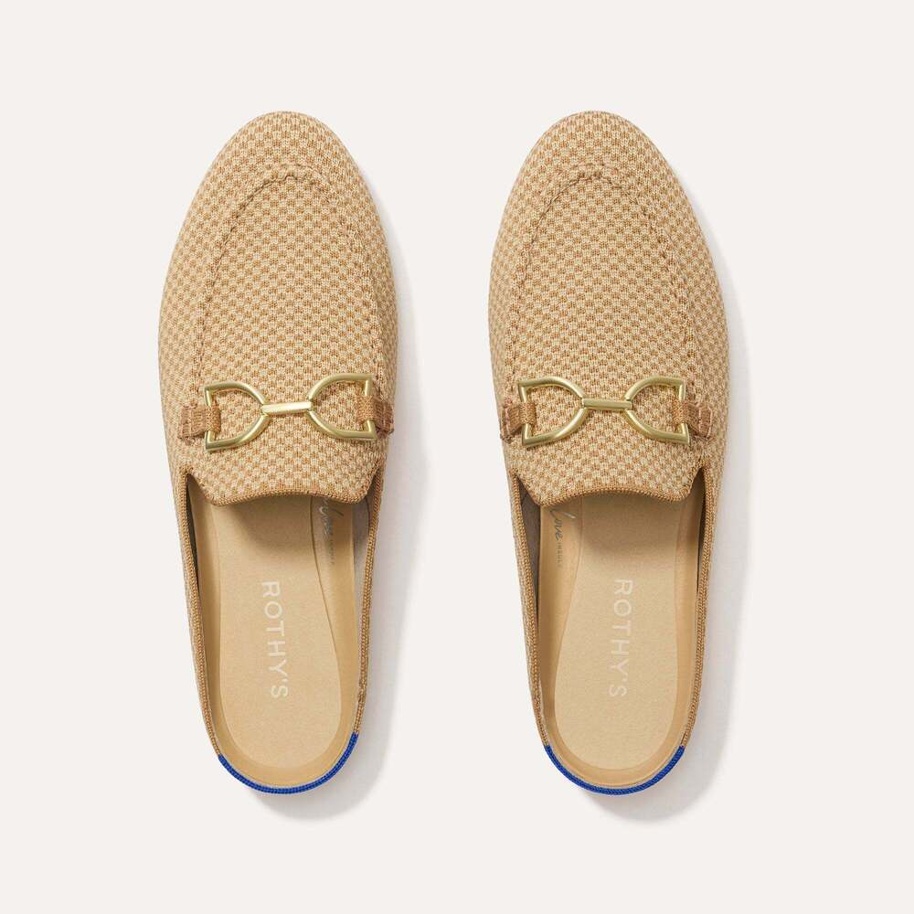 Rothy's The Double Bit Loafer Mule - Waffle Micro Check Size 9